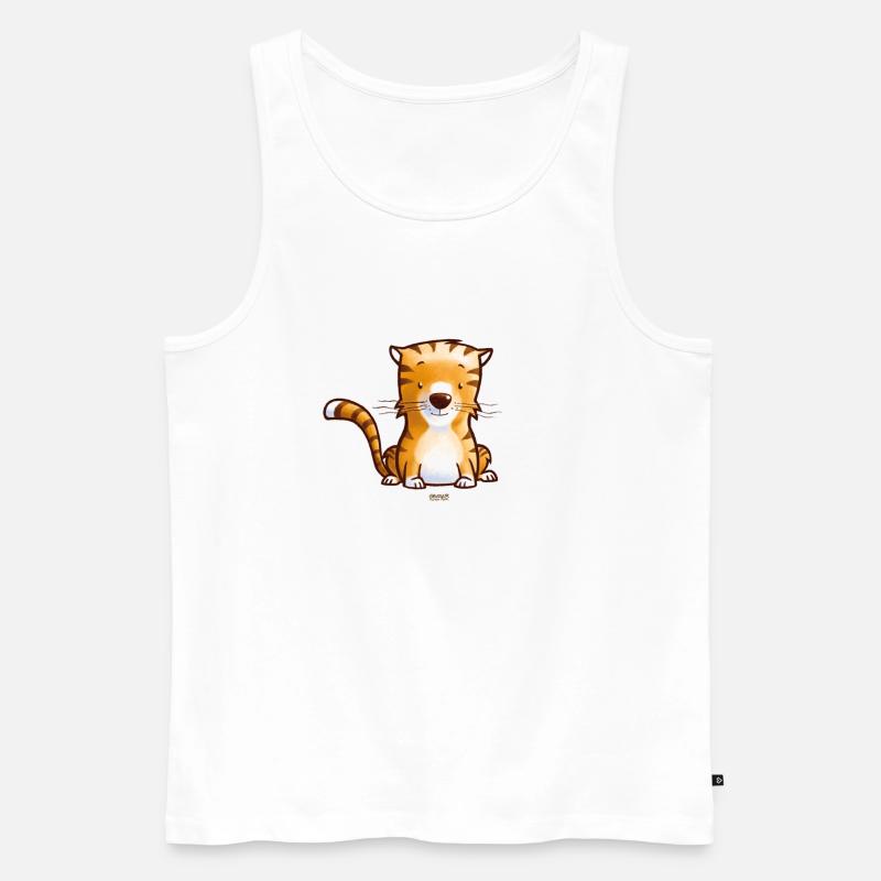 Großer Kleiner Tiger - Männer Premium Bio Tank Top - Weiß