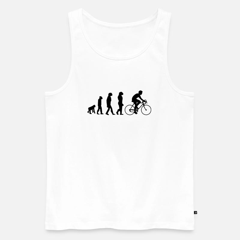 Evolution des Radsports - Männer Premium Bio Tank Top - Weiß