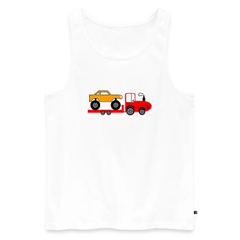 Tractor - Men's Premium Organic Tank Top - white - Front - Michal (187cm)