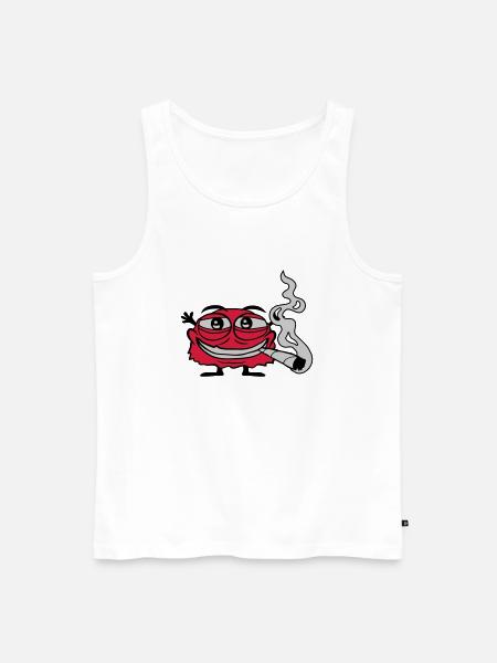 Weed smoking funny monster - Men's Premium Organic Tank Top - white