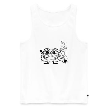 Hemp smoking funny monster - Men's Premium Organic Tank Top - white - Front - AI Model Male 178 light (178cm)