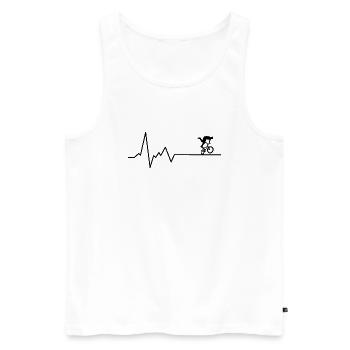 BMX Herzschlag geschenk - Männer Premium Bio Tank Top - Weiß - Vorne - Michal (187cm)