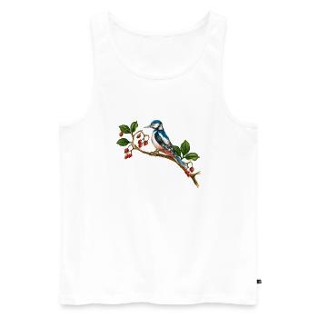 Bunter Vogel - Männer Premium Bio Tank Top - Weiß - Vorne - Michal (187cm)
