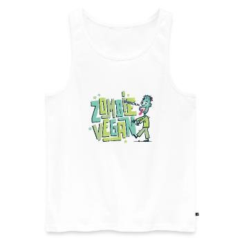 Zombie végan - Débardeur bio Premium Homme - blanc - Devant - Michal (187cm)