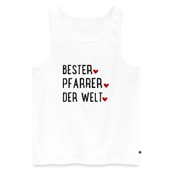 Pfarrer - Männer Premium Bio Tank Top - Weiß - Vorne - Michal (187cm)
