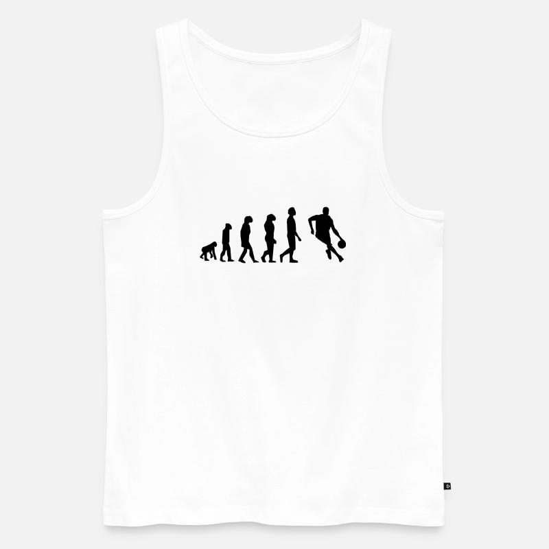 Basketball-Evolution - Männer Premium Bio Tank Top - Weiß