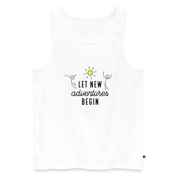 Abenteuer beziehungsweise Neuanfang - Männer Premium Bio Tank Top - Weiß - Vorne - AI Model Male 178 light (178cm)