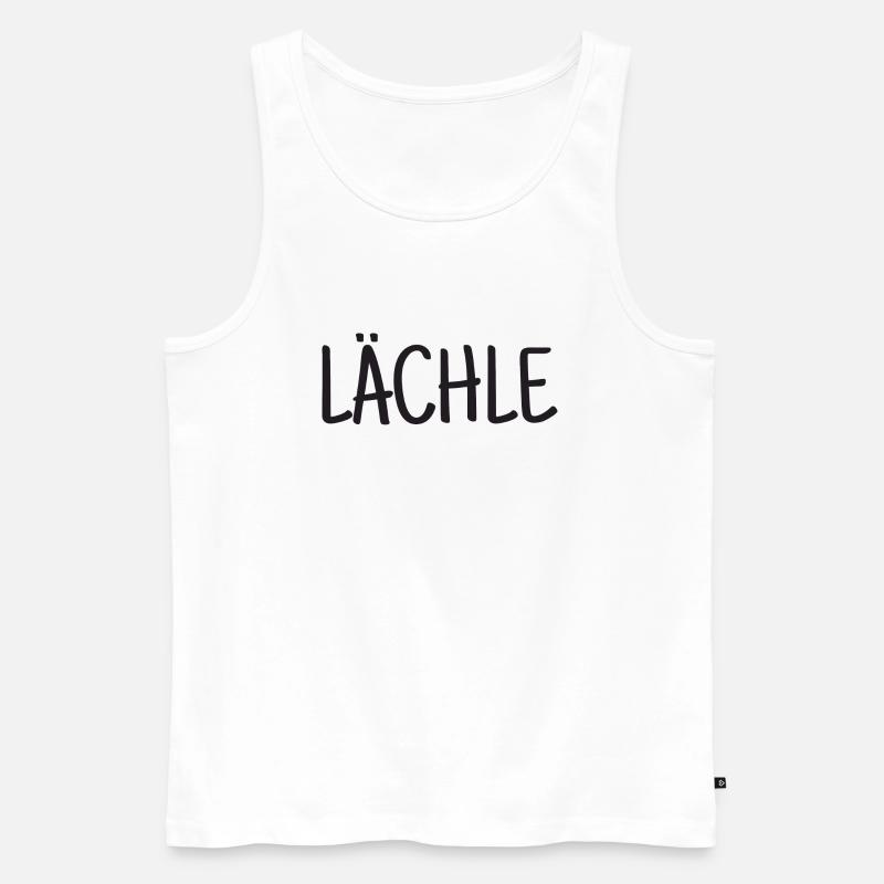 lächle - lachen gute Laune - Männer Premium Bio Tank Top - Weiß