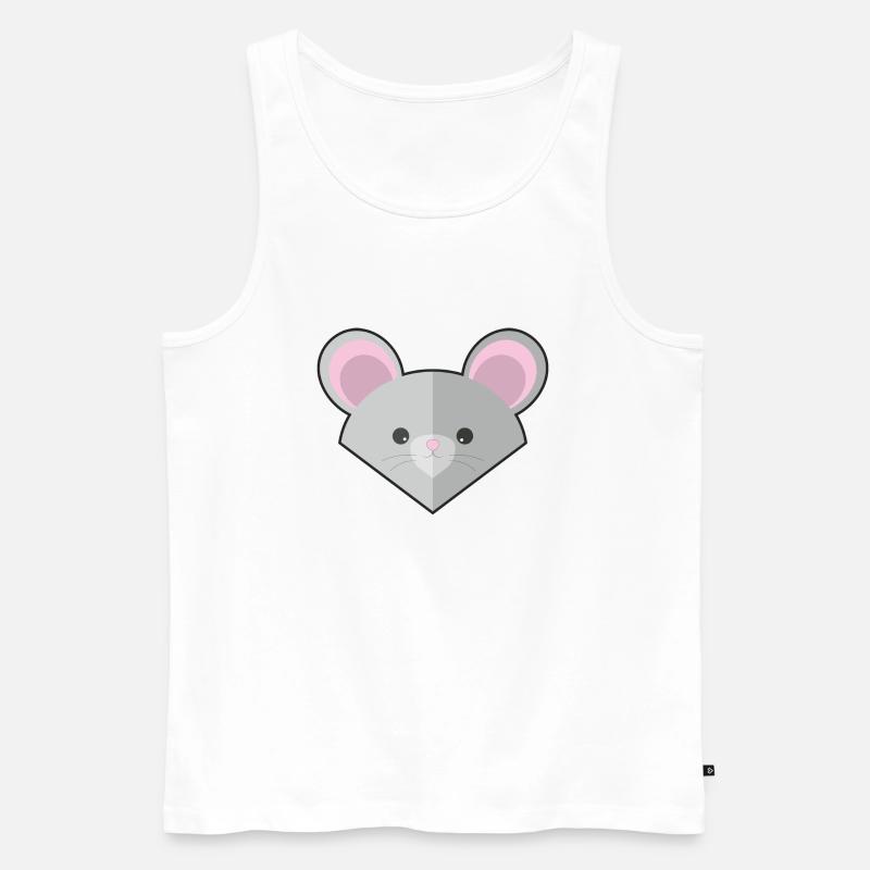 Niedliche einfache Maus - Männer Premium Bio Tank Top - Weiß