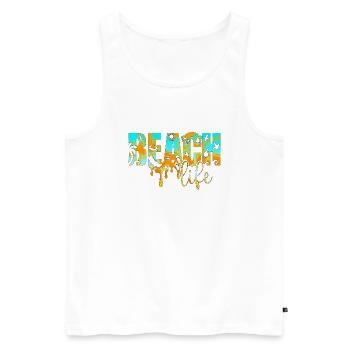 Sommer surfen kroatien strand paradies hrvatska party - Männer Premium Bio Tank Top - Weiß - Vorne - AI Model Male 178 light (178cm)