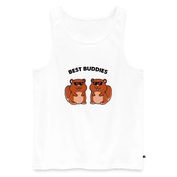 Hamster Best Buddies - Men's Premium Organic Tank Top - white - Front - AI Model Male 178 light (178cm)
