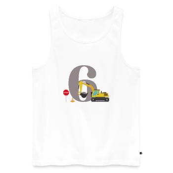 6e anniversaire pelleteuse - Débardeur bio Premium Homme - blanc - Devant - Michal (187cm)