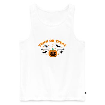trick or treat 01 - Männer Premium Bio Tank Top - Weiß - Vorne - AI Model Male 178 light (178cm)