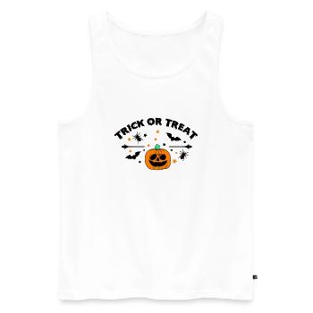 trick or treat 02 - Männer Premium Bio Tank Top - Weiß - Vorne - AI Model Male 178 light (178cm)