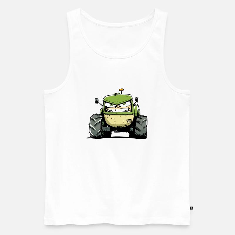 Wütender Traktor Nr. 4 - Männer Premium Bio Tank Top - Weiß