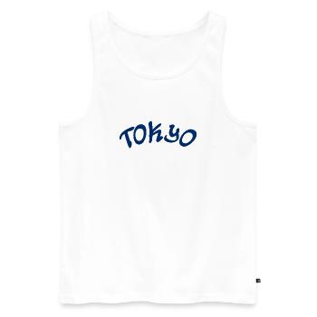 Tokyo - Japon - Japonais - Asie - Asie - Débardeur bio Premium Homme - blanc - Devant - AI Model Male 178 light (178cm)