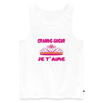 GROSSE SCHWESTER, ICH LIEBE DICH - Männer Premium Bio Tank Top - Weiß - Vorne - Michal (187cm)