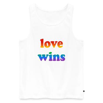 Love wins - Men's Premium Organic Tank Top - white - Front - Michal (187cm)