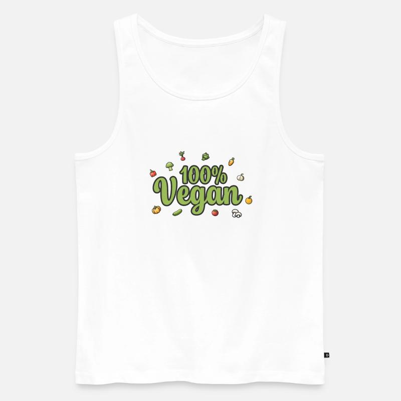 100% Vegan - Männer Premium Bio Tank Top - Weiß