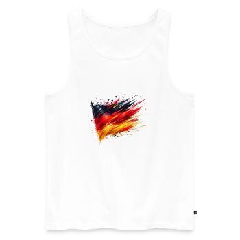 Deutschland Flagge Germany Flag - Men's Premium Organic Tank Top - white - Front - AI Model Male 178 light (178cm)