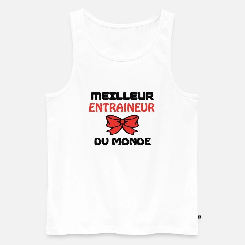 BESTER TRAINER DER WELT - Männer Premium Bio Tank Top - Weiß