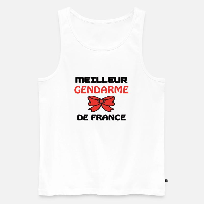 BESTER GENDARM IN FRANKREICH - Männer Premium Bio Tank Top - Weiß