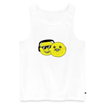 DJ Party Lemons Fruits Team Friends Party Crew - Men's Premium Organic Tank Top - white - Front - Michal (187cm)