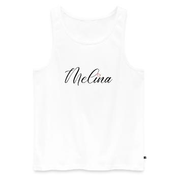 Melina Nom Coeur - Débardeur bio Premium Homme - blanc - Devant - AI Model Male 178 light (178cm)