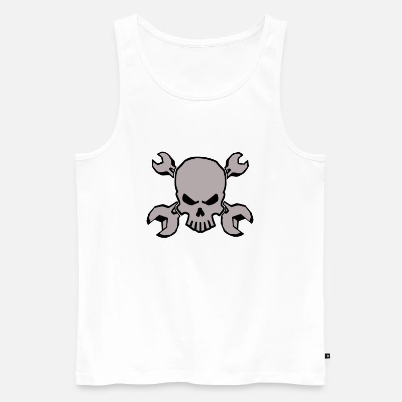 TOOLSKULL - 2C - Männer Premium Bio Tank Top - Weiß