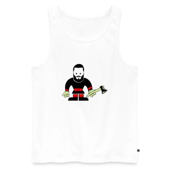 Lumberjack Holzfäller - Männer Premium Bio Tank Top - Weiß - Vorne - Michal (187cm)