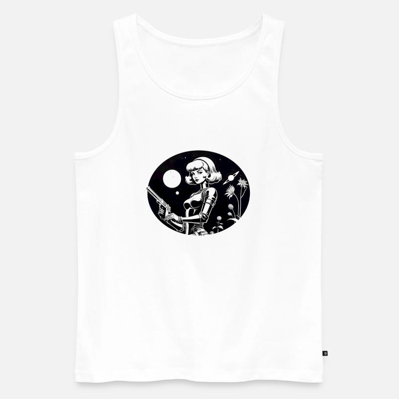 Weltraum-Mädchen - Männer Premium Bio Tank Top - Weiß