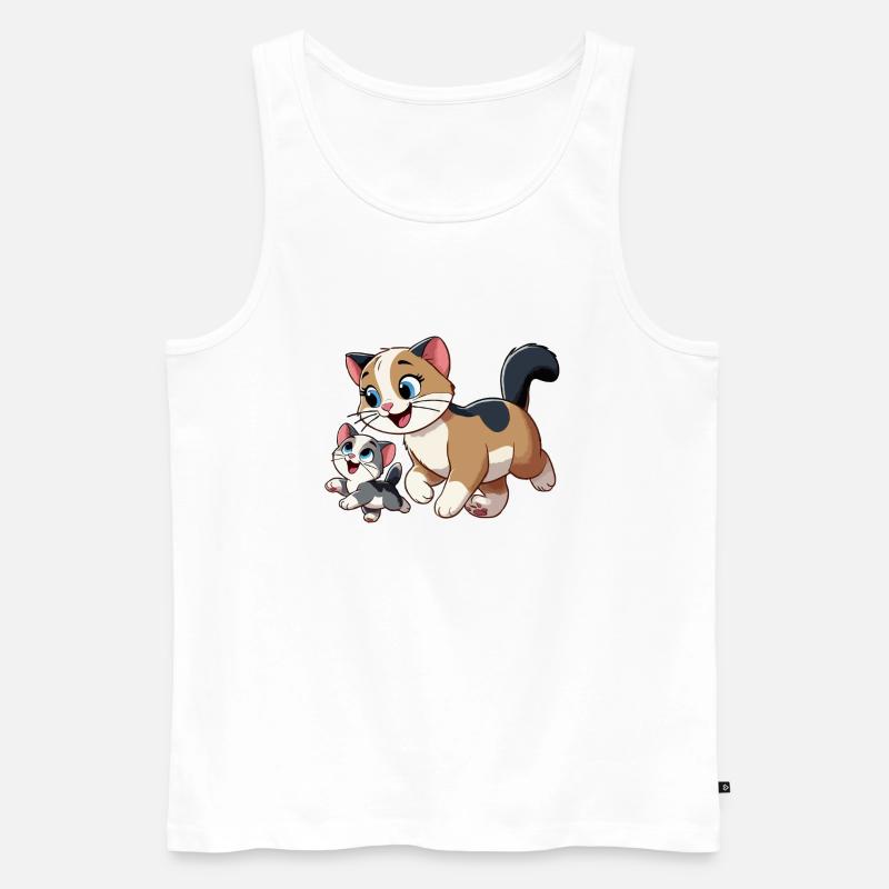Englisch Kurzhaar Mutter und Kind - Männer Premium Bio Tank Top - Weiß