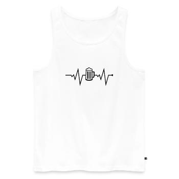 bier beat - Männer Premium Bio Tank Top - Weiß - Vorne - AI Model Male 178 light (178cm)