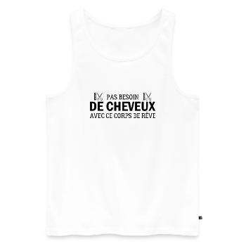 Pas besoin de cheveux avec ce corps de rêve - Débardeur bio Premium Homme - blanc - Devant - Michal (187cm)