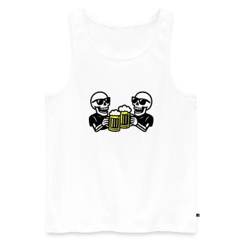 Skelett Party Bier Team - Männer Premium Bio Tank Top - Weiß - Vorne - AI Model Male 178 light (178cm)