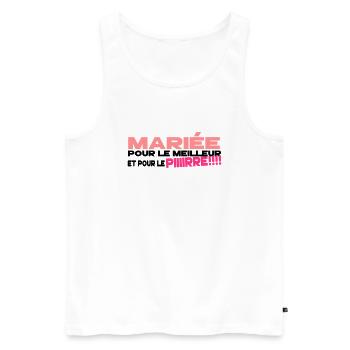mariée humour - Débardeur bio Premium Homme - blanc - Devant - Michal (187cm)