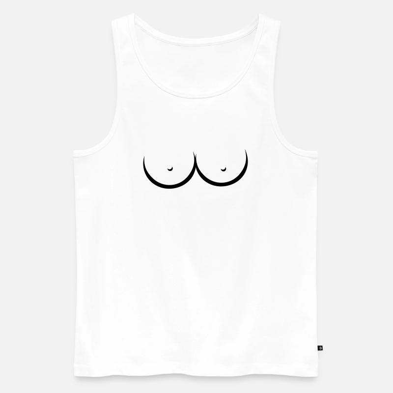 Titten Brust Busen - Männer Premium Bio Tank Top - Weiß