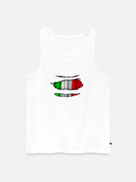 Italy flag torn 017 - Men's Premium Organic Tank Top - white
