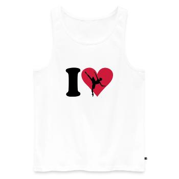 I love Ballett - Männer Premium Bio Tank Top - Weiß - Vorne - Michal (187cm)