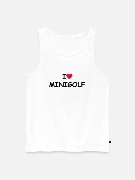 I love/heart Minigolf - Männer Premium Bio Tank Top - Weiß