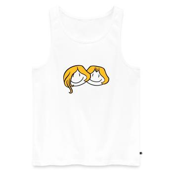 sisters head face girlfriend 2 friends team ge - Men's Premium Organic Tank Top - white - Front - Michal (187cm)