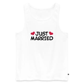Just Married Mariage - Débardeur bio Premium Homme - blanc - Devant - Michal (187cm)