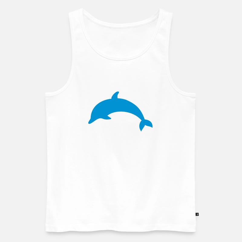 Delfin - Männer Premium Bio Tank Top - Weiß