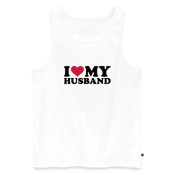 I love my husband - Men's Premium Organic Tank Top - white - Front - AI Model Male 178 light (178cm)