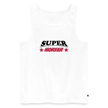 Super morfar 111 - Männer Premium Bio Tank Top - Weiß - Vorne - AI Model Male 178 light (178cm)
