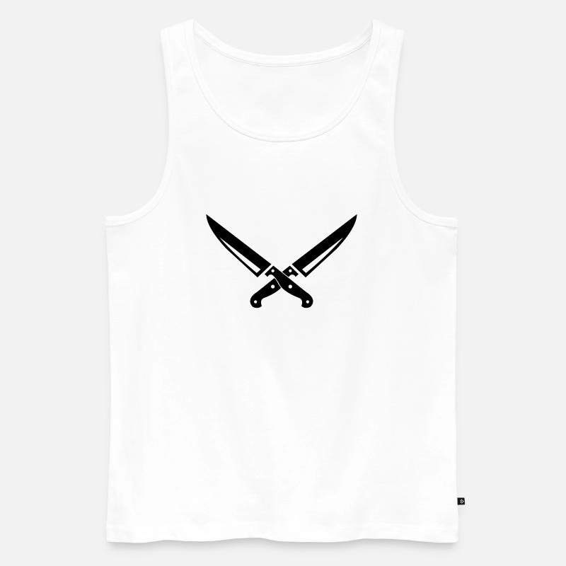 messer_01 - Männer Premium Bio Tank Top - Weiß