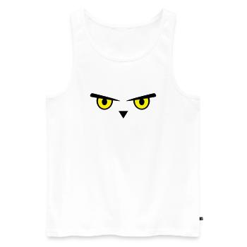 Eule, Augen, Emoji - Männer Premium Bio Tank Top - Weiß - Vorne - AI Model Male 178 light (178cm)