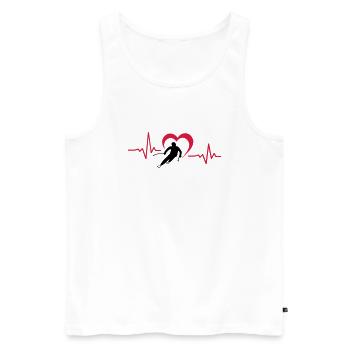 Winter - Skifahrer Herz - Männer Premium Bio Tank Top - Weiß - Vorne - Michal (187cm)