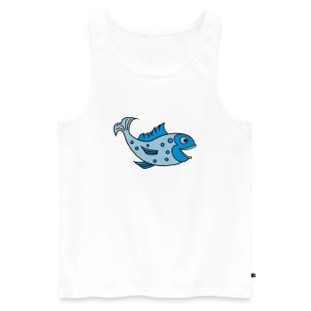 fisch - Débardeur bio Premium Homme - blanc - Devant - AI Model Male 178 light (178cm)
