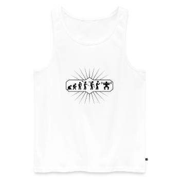 Evolution Kraftsport Krafttraining Gym Fitness - Männer Premium Bio Tank Top - Weiß - Vorne - AI Model Male 178 light (178cm)
